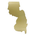 New Jersey State Satin Brass Plate (8"x15")